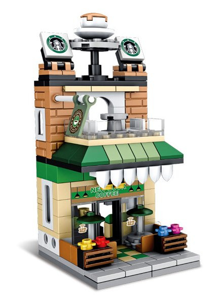 Panlos Brick Street View Series - Starbucks - 236pcs (14.5cm Tall)