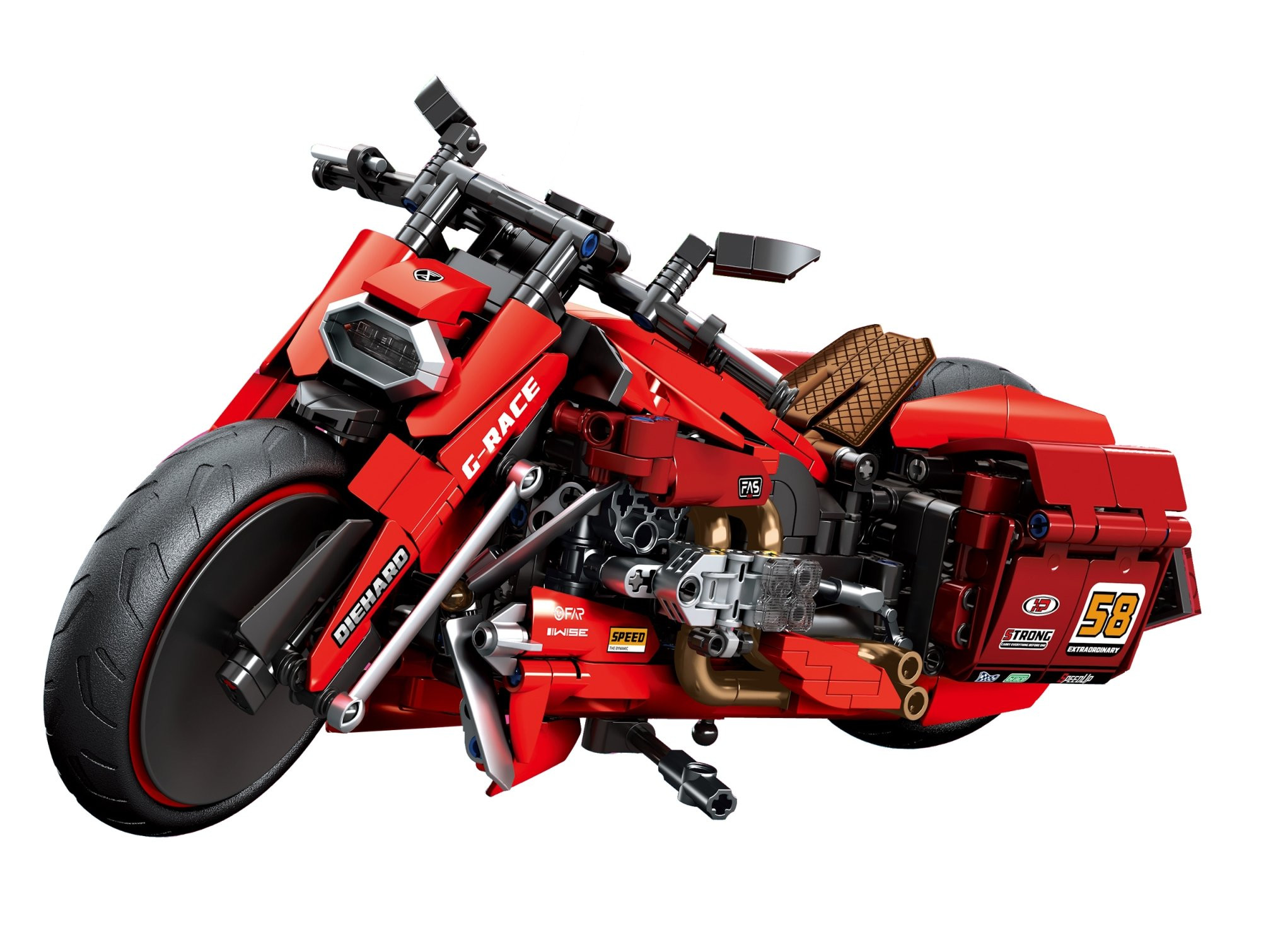 Sembo Tech 1/14 Scale Custom Cruiser - 803 pieces (31cm Long)