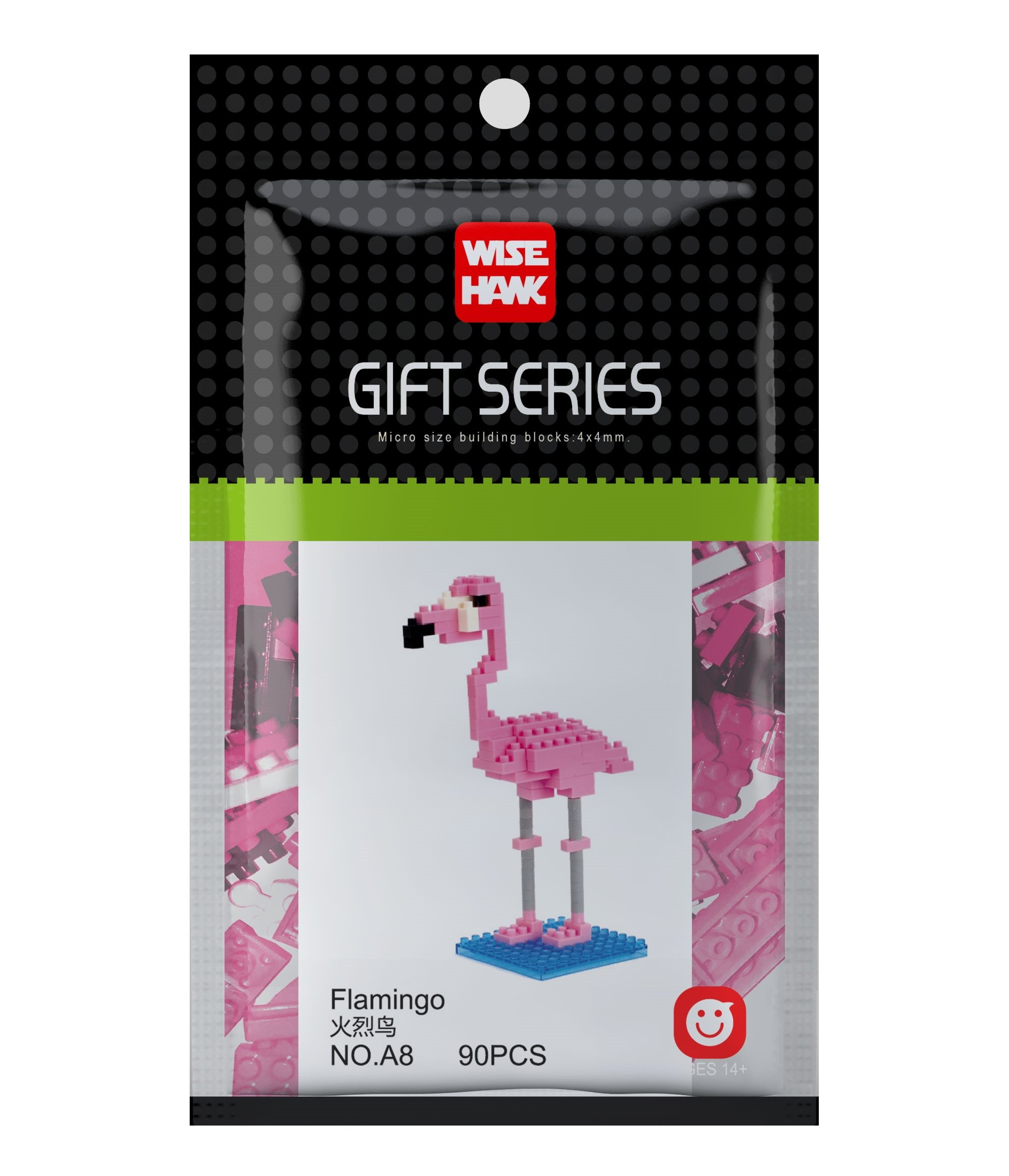 Wisehawk Flamingo - 90 Pieces (11.5cm Tall)