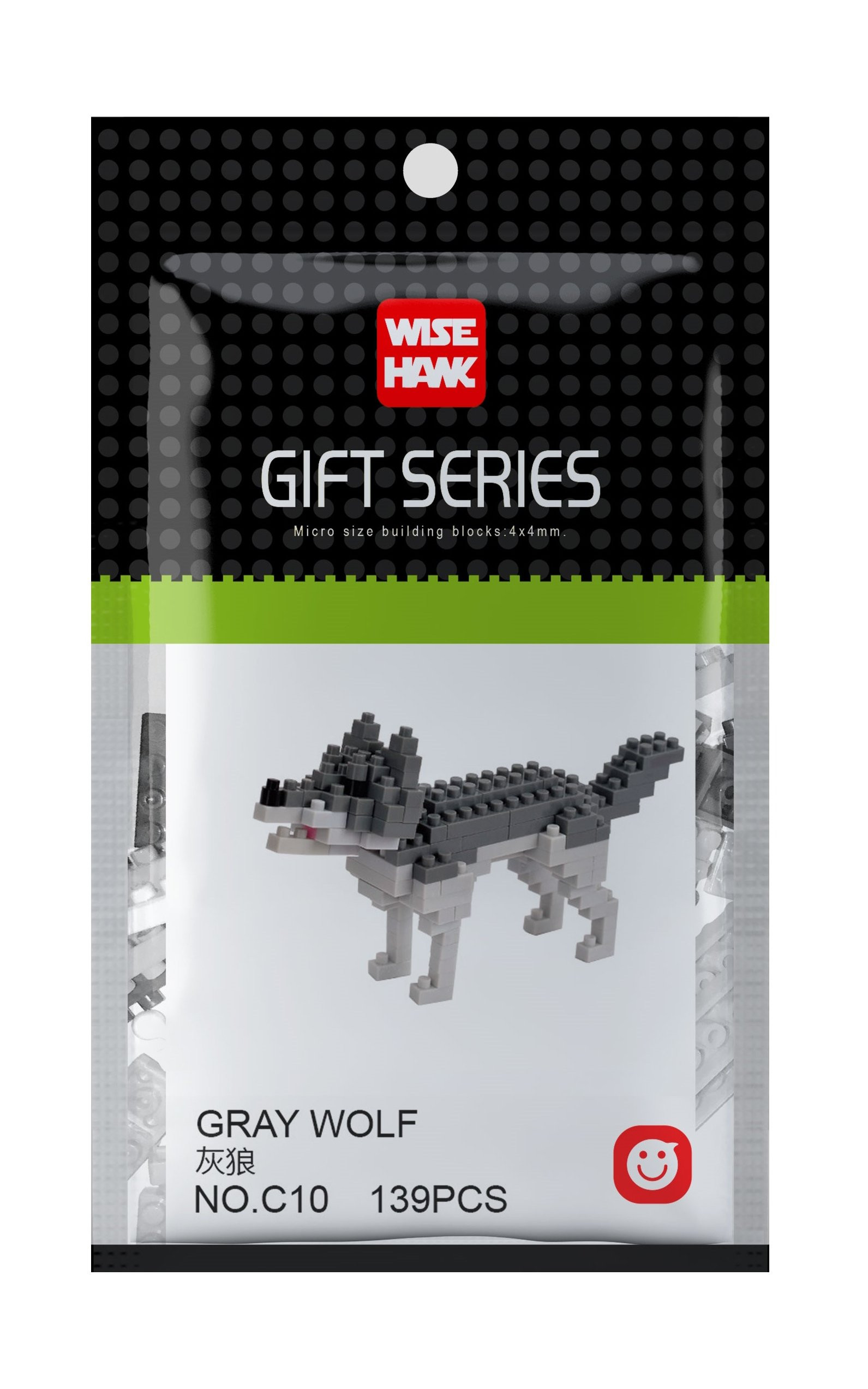 Wisehawk Gray Wolf - 139 Pieces (10.5cm Long)