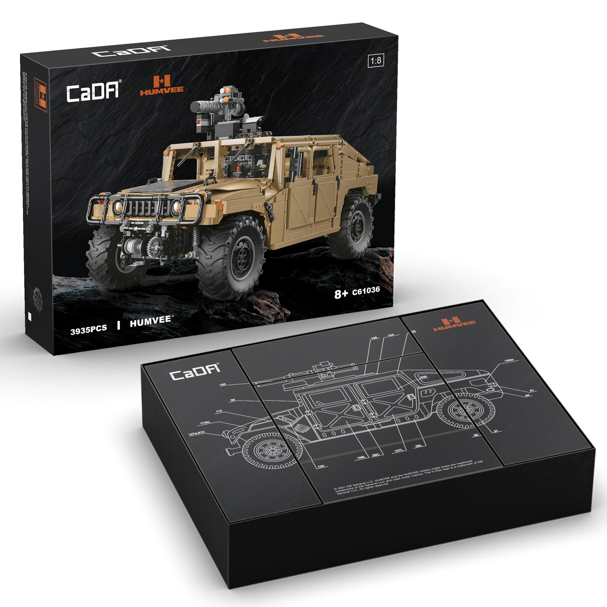 CaDA 1/8 HUMVEE Off-Road Vehicle - 3939 Pieces (52.6cm Long)
