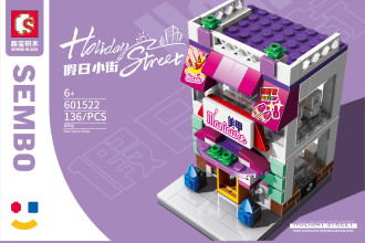 Sembo Block Street View Series - Nail Salon  - 136 pieces (10cm Tall)