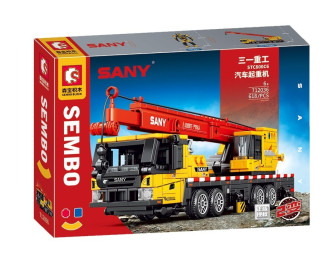 Sembo Tech SANY 2-in-1 Crane Truck 30cm/ Transformer 23cm Tall - 643pcs