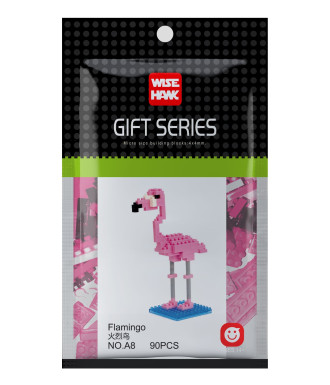 Wisehawk Flamingo - 90 Pieces (11.5cm Tall)
