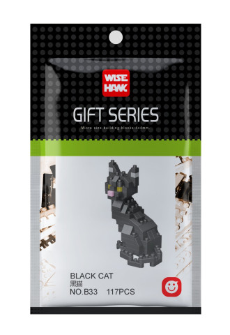 Wisehawk Black Cat - 117 Pieces (5.1cm Tall)