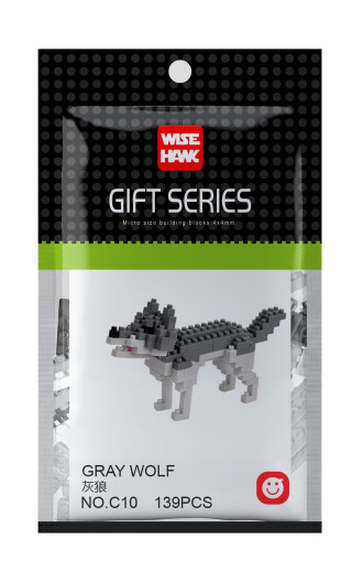 Wisehawk Gray Wolf - 139 Pieces (10.5cm Long)