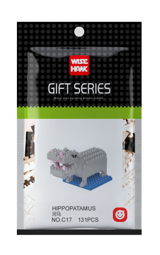 Wisehawk Hippopotamus - 135 Pieces (5.1cm Long)