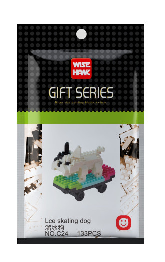 Wisehawk Skating Dog - 133 Pieces (5.1cm Long)