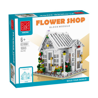 XMork Model Flower Shop Building Blocks (1593pcs) - 20cm Long 