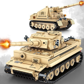 Sembo Block 2-in-1 Panzerkampfwagen VI Ausf.E Tiger I(25cm Long)/Marder I "Marten" (Sd.Kfz. 135) - 597 pieces