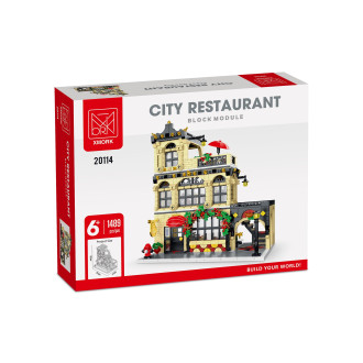 XMork Model City Restaurant Building Blocks (1489pcs) - 29cm Tall