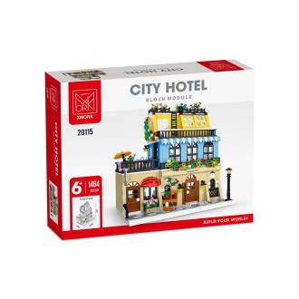 XMork Model City Hotel Building Blocks (1464pcs) - 29cm Tall