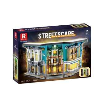 Reobrix Streetscape Book Nook Building Blocks (3108pcs) - 63cm Long
