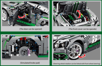 Sembo Tech 1/8 Scale Bentley Continental GT3 - 3614 pieces (59cm Long)