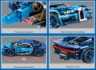 Sembo Tech Pullback - Bugatti Chiron - 469 pieces (23cm Long)