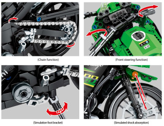 Sembo Tech Kawasaki Ninja 400 Motorcycle - 862 pieces (31cm Long)