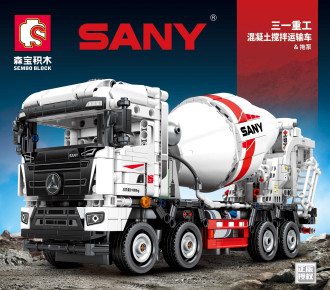Sembo Tech SANY Cement Truck with Trailer Pump - 2021 pieces (61cm Long)