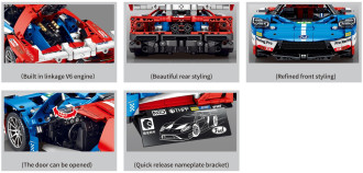 Sembo Tech 1/14 Scale Ford GT Racecar - 1257 pieces (35cm Long)