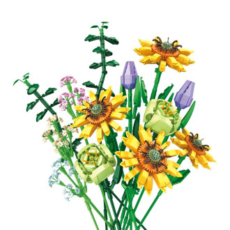 Panlos Flower Bouquet Building Blocks (975pcs) - Sunflower - 50cm Tall