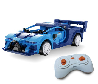 CaDA Tech R/C Blue Race Car - Bugatti Veyron - 325 Pieces - 20cm Long