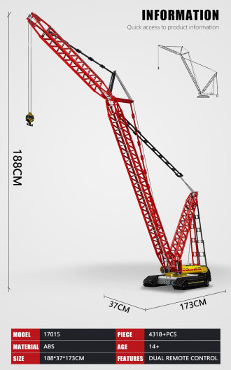 Mould King Tech R/C Liebherr LR 13000 Crane - 4318 Pcs - 2.1 Meter tall