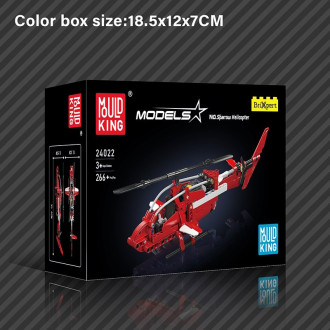 Mould King Tech Mini Sparrow Helicopter -266 Pieces - 35cm long